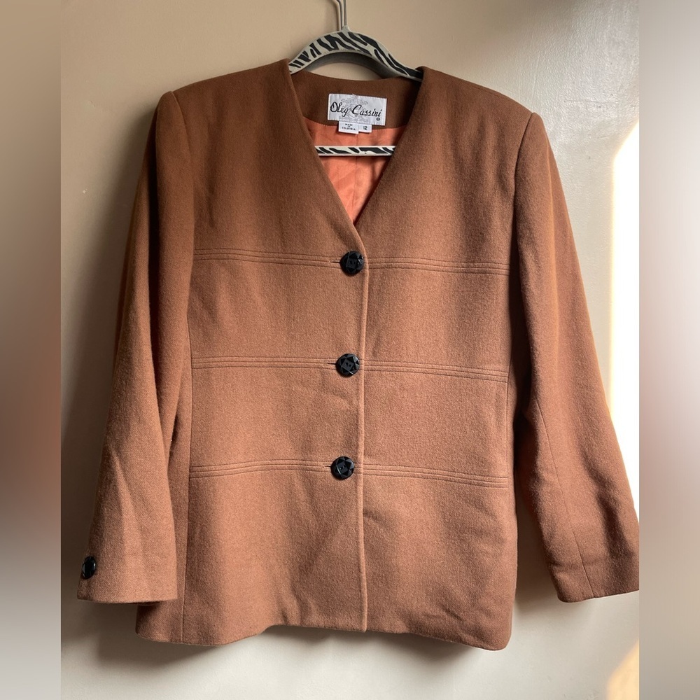 Women’s Oleg Cassini Wool Blazer Jacket button down size 12